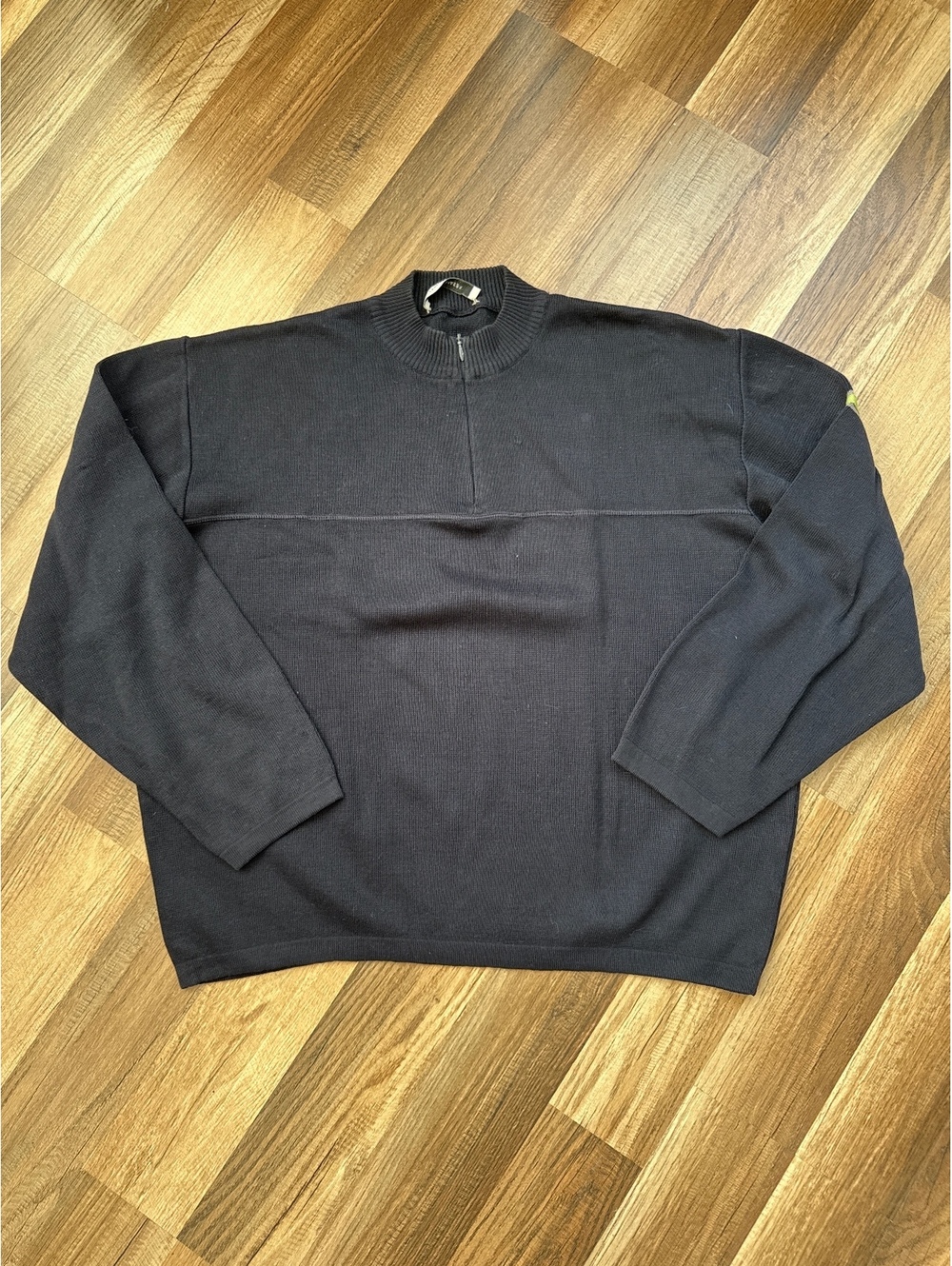 Fabrizio Fabbri Italy 100% Cotton Quarter Zip Knit Sweater Mock Neck Men's